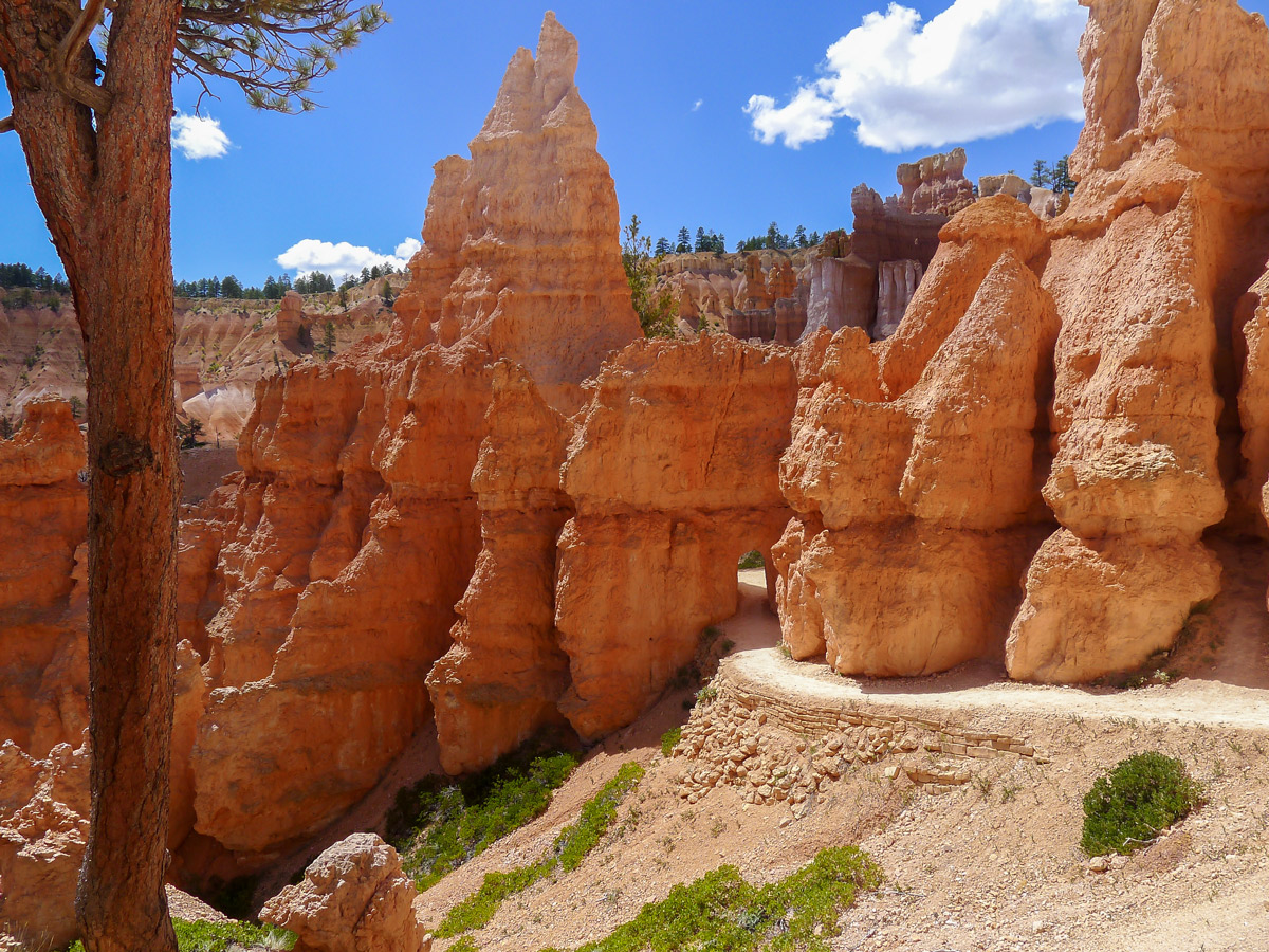 Window in the rock on Queens Garden to Navajo Loop trail hike in Bryce Canyon National Park