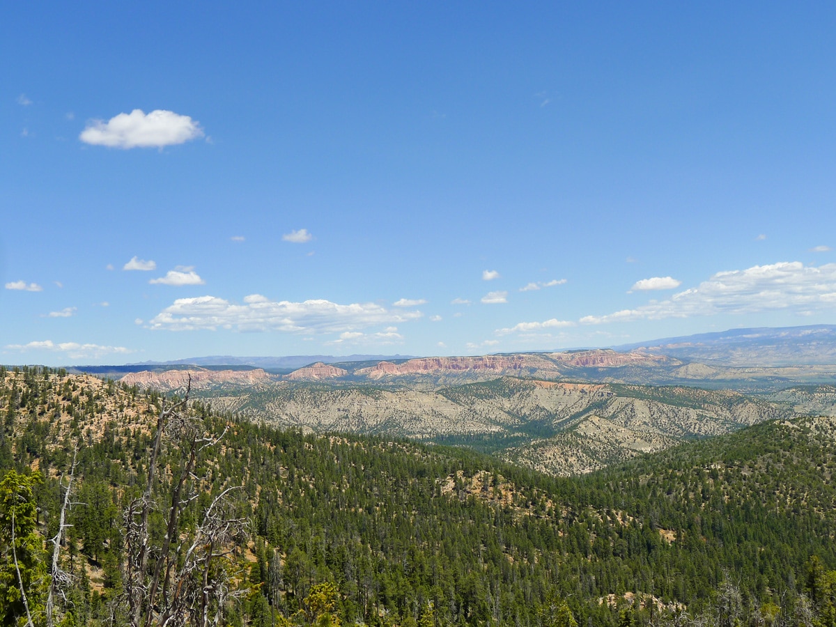 Colourful hills on Cassidy trail hike in Bryce Canyon National Park