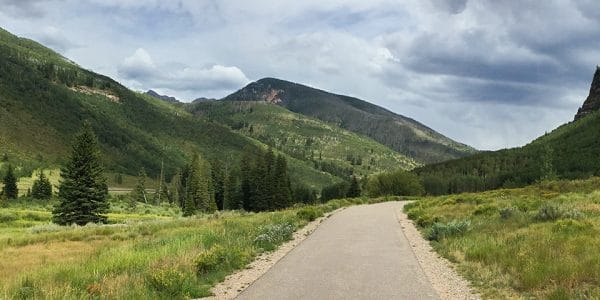 Panoramic views from the Gore Valley Trail hike near Vail, Colorado