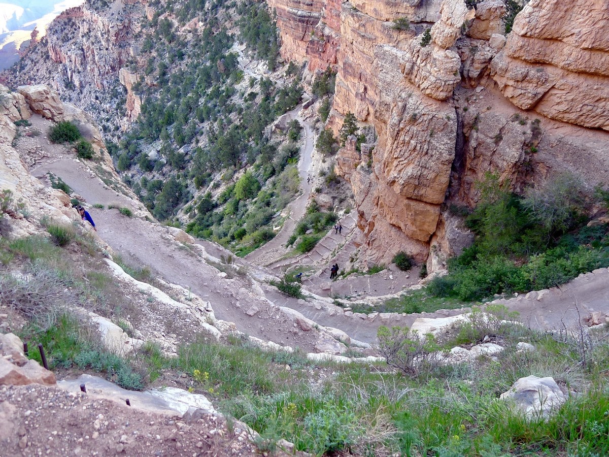 Switchbacking on the South Kaibab Trail Hike in Grand Canyon National Park, Arizona