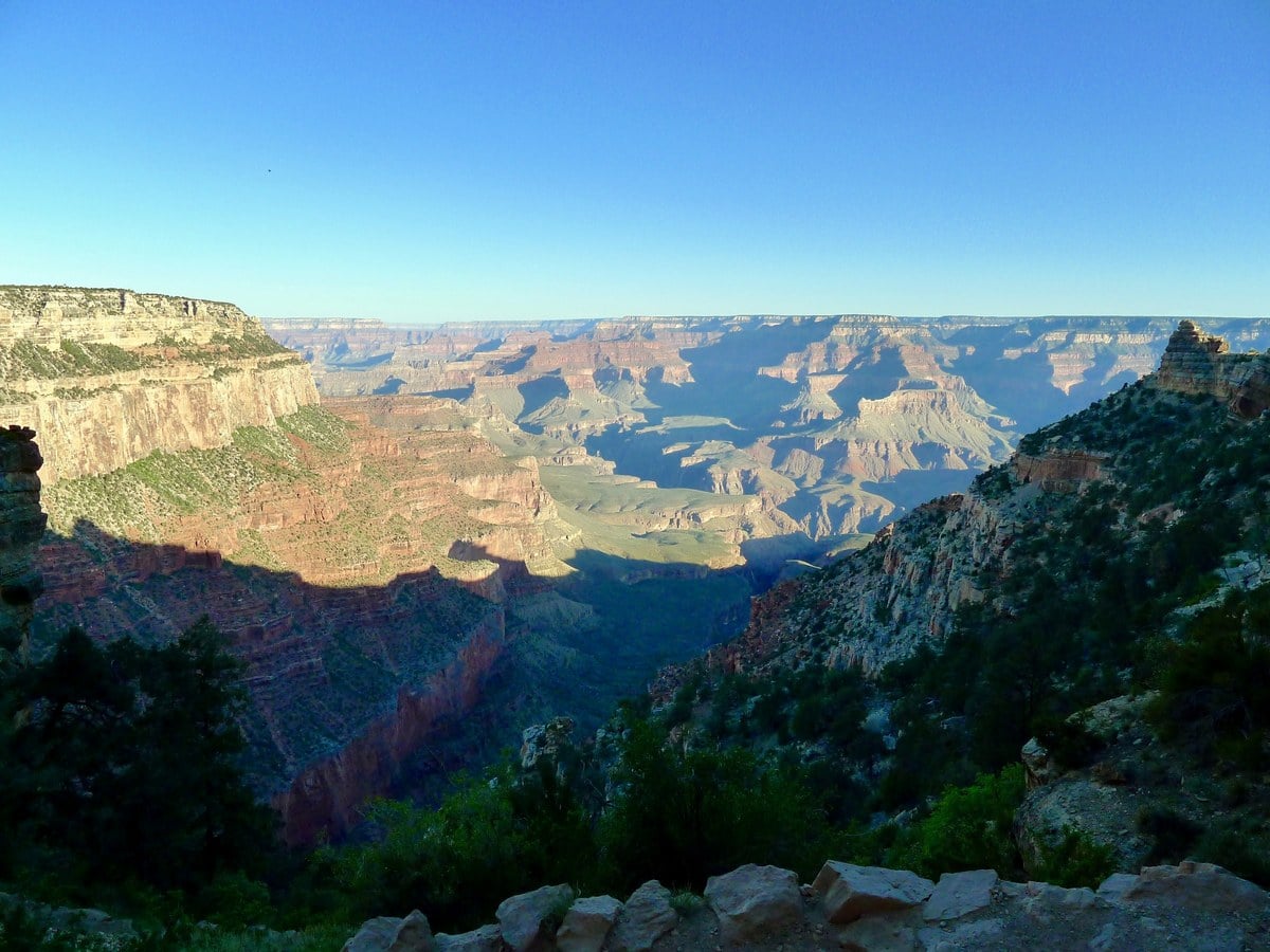 View of Inner Canyon on the South Kaibab Trail Hike in Grand Canyon National Park, Arizona