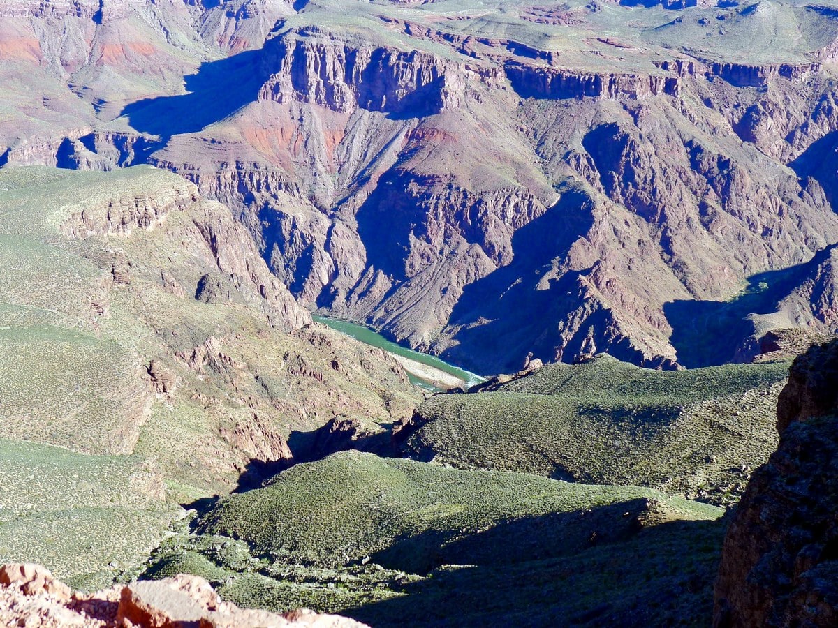 View of Colorado River from the South Kaibab Trail Hike in Grand Canyon National Park, Arizona