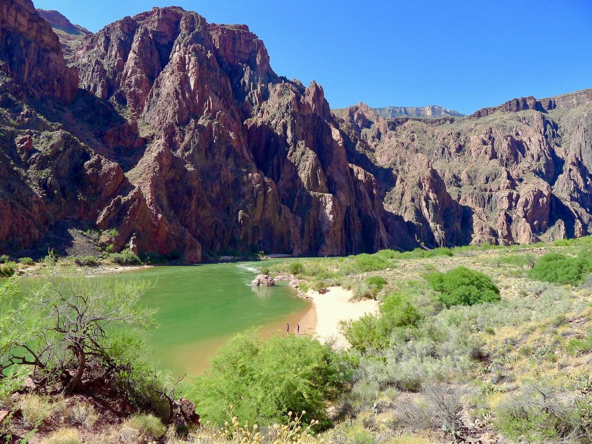 Beach at the bottom of the South Kaibab Trail Hike in Grand Canyon National Park, Arizona