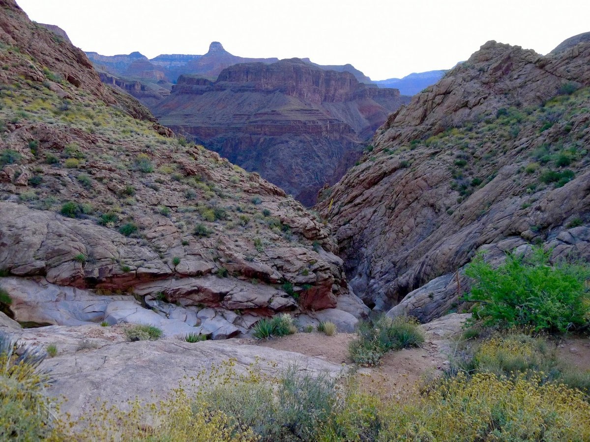 Slick rock canyon from the Bright Angel Trail Hike in Grand Canyon National Park, Arizona