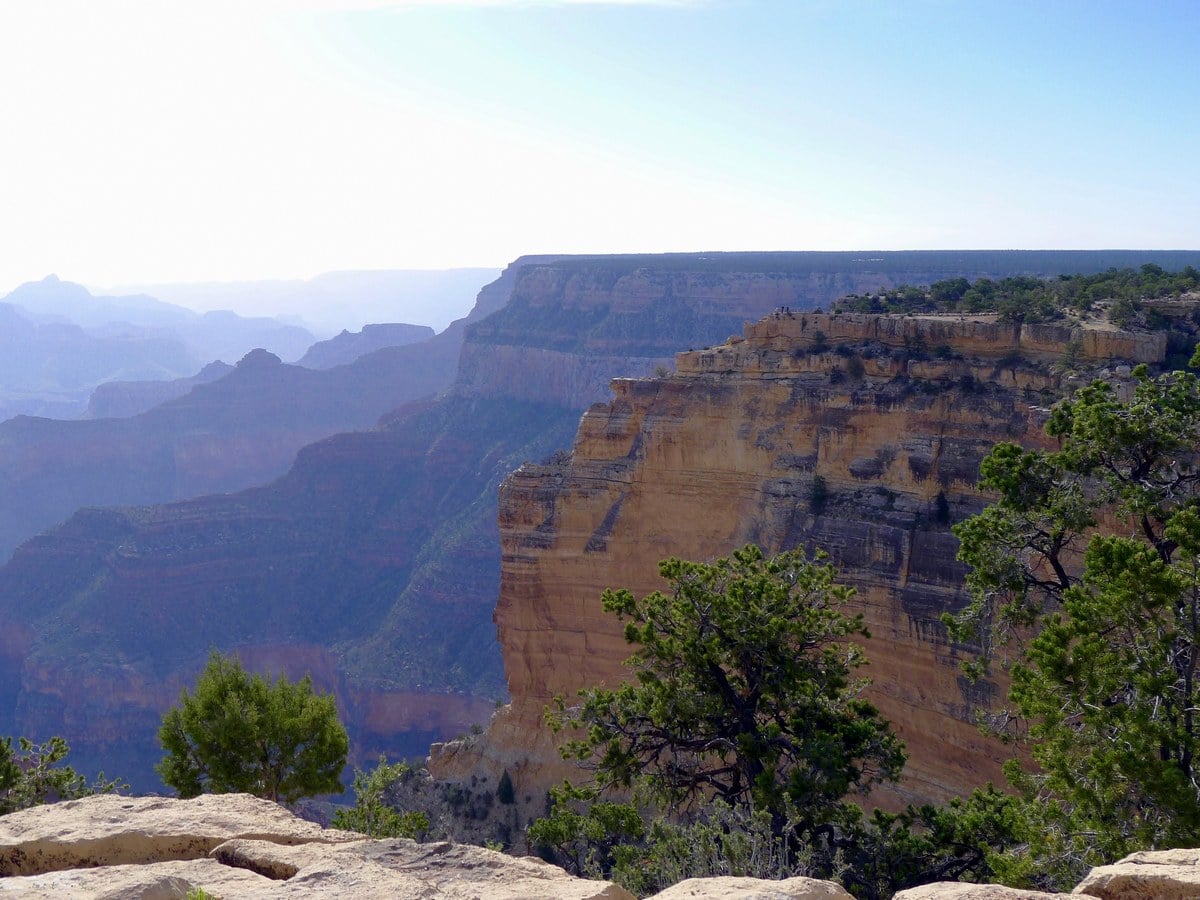 Looking back from the South Rim Trail Hike in Grand Canyon National Park, Arizona