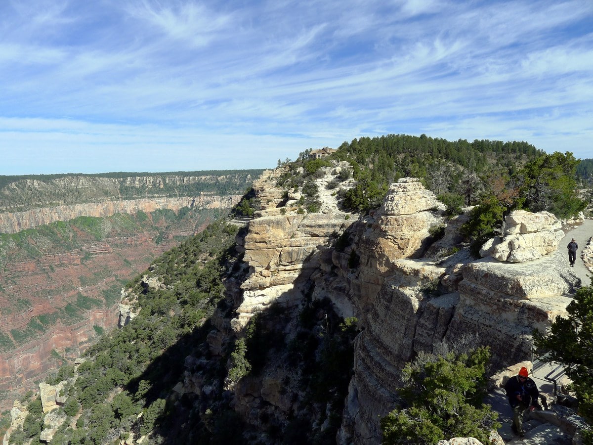 Looking back at the lodge from the Bright Angel Point Hike in Grand Canyon National Park, Arizona