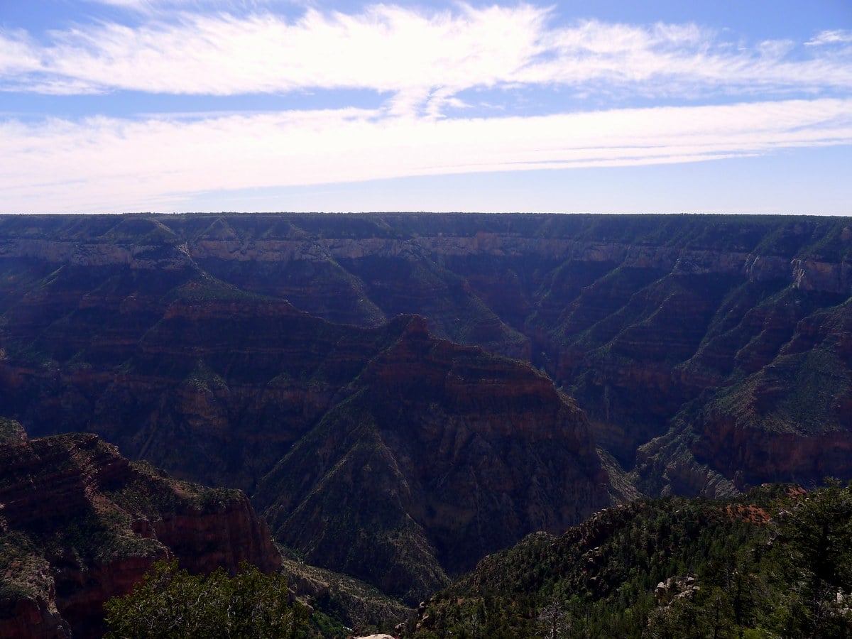 View along the trail of the Bright Angel Point Hike in Grand Canyon National Park, Arizona