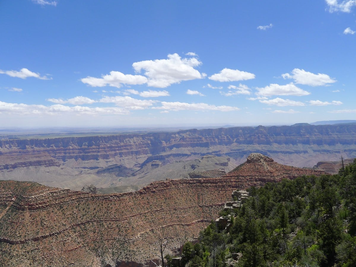 Beautiful views across the canyons on Cape Final Hike in Grand Canyon National Park, Arizona