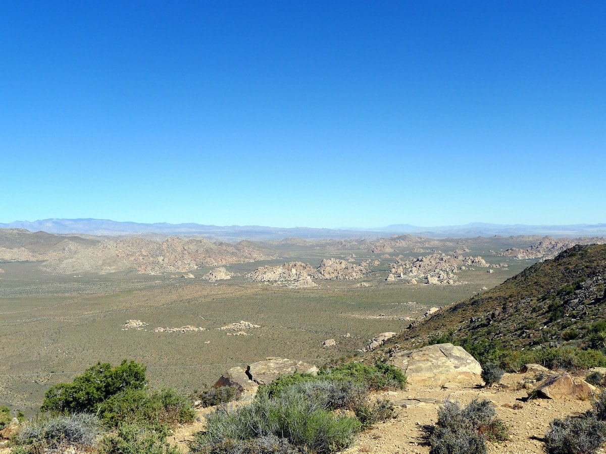 The impressive boulder fields from the Ryan Mountain Hike in Joshua Tree National Park, California