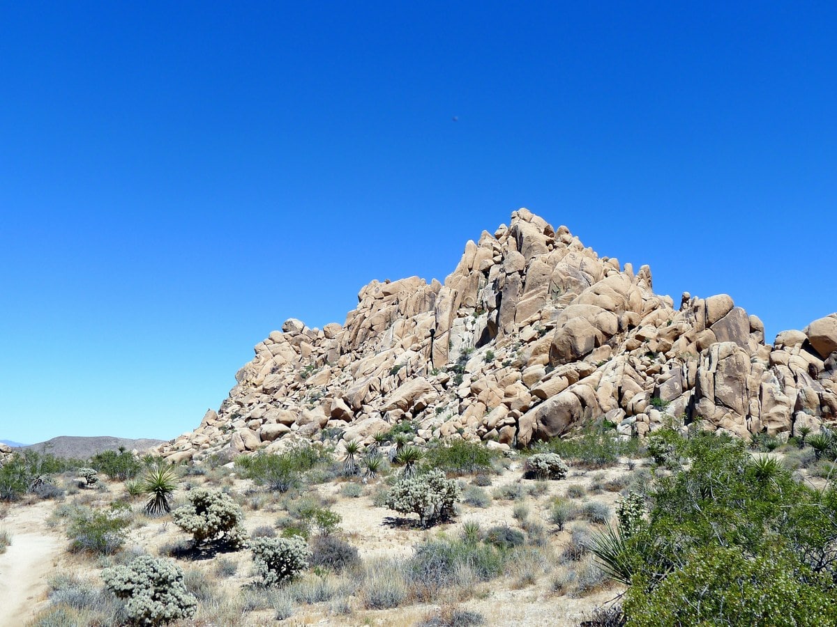 Rock formations on the Indian Cove Nature Loop Hike in Joshua Tree National Park, California