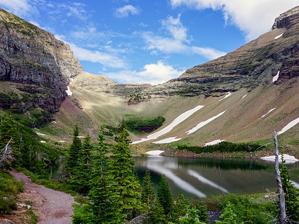 Scenery from the Ptarmigan Tunnel hike in Glacier National Park, Montana
