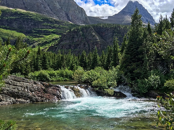 Scenery from the Swiftcurrent Pass hike in Glacier National Park, Montana