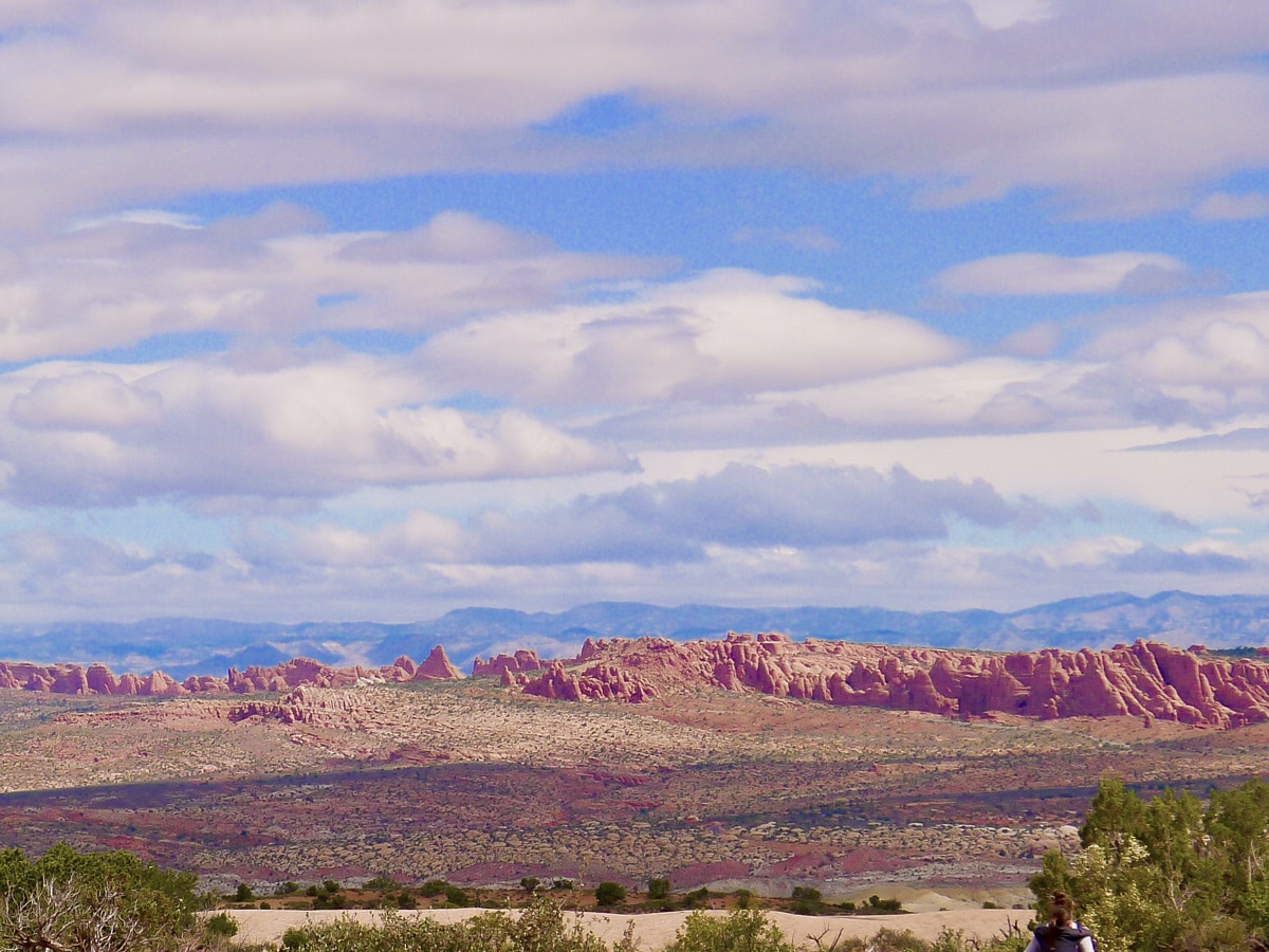 Valley views on Balanced Rock hike in Arches National Park, Utah