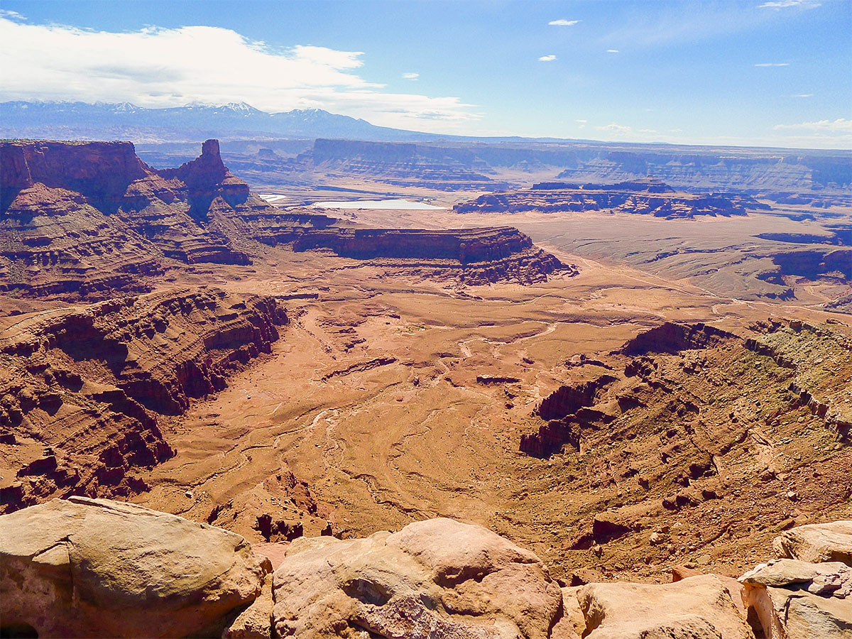 La Sal Mountains on Dead Horse Point Loop hike near Moab, Utah