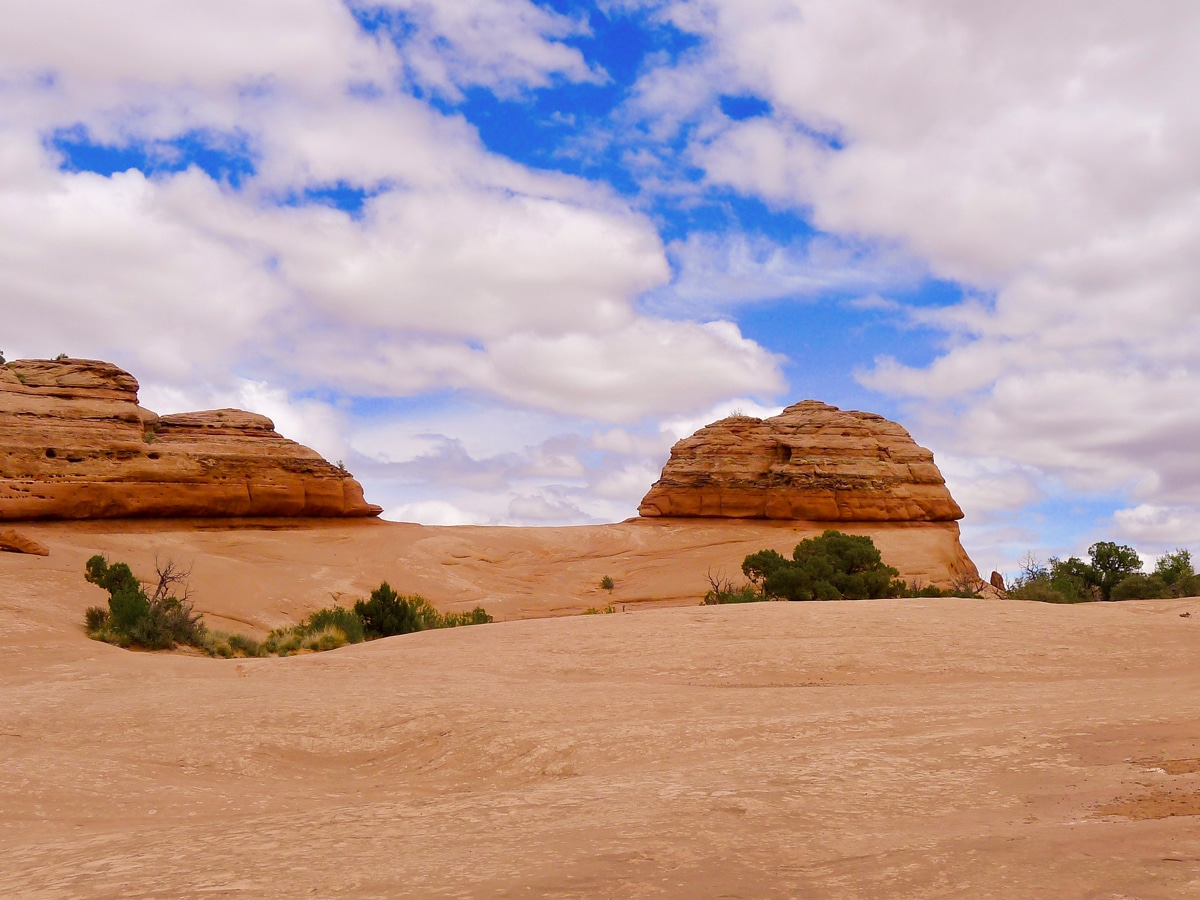 Top of slick rock on Delicate Arch hike in Arches National Park