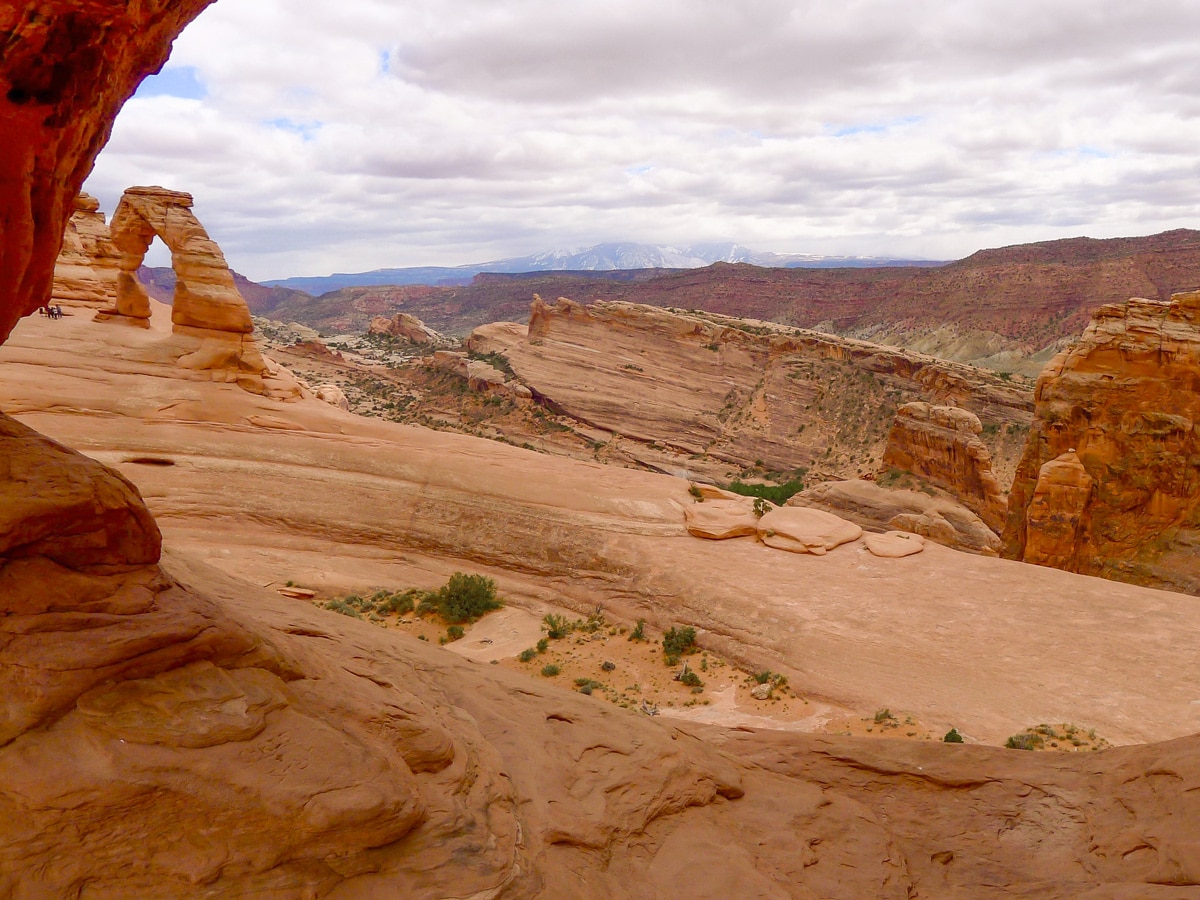 Beautiful rock formations on Delicate Arch hike in Arches National Park, Utah