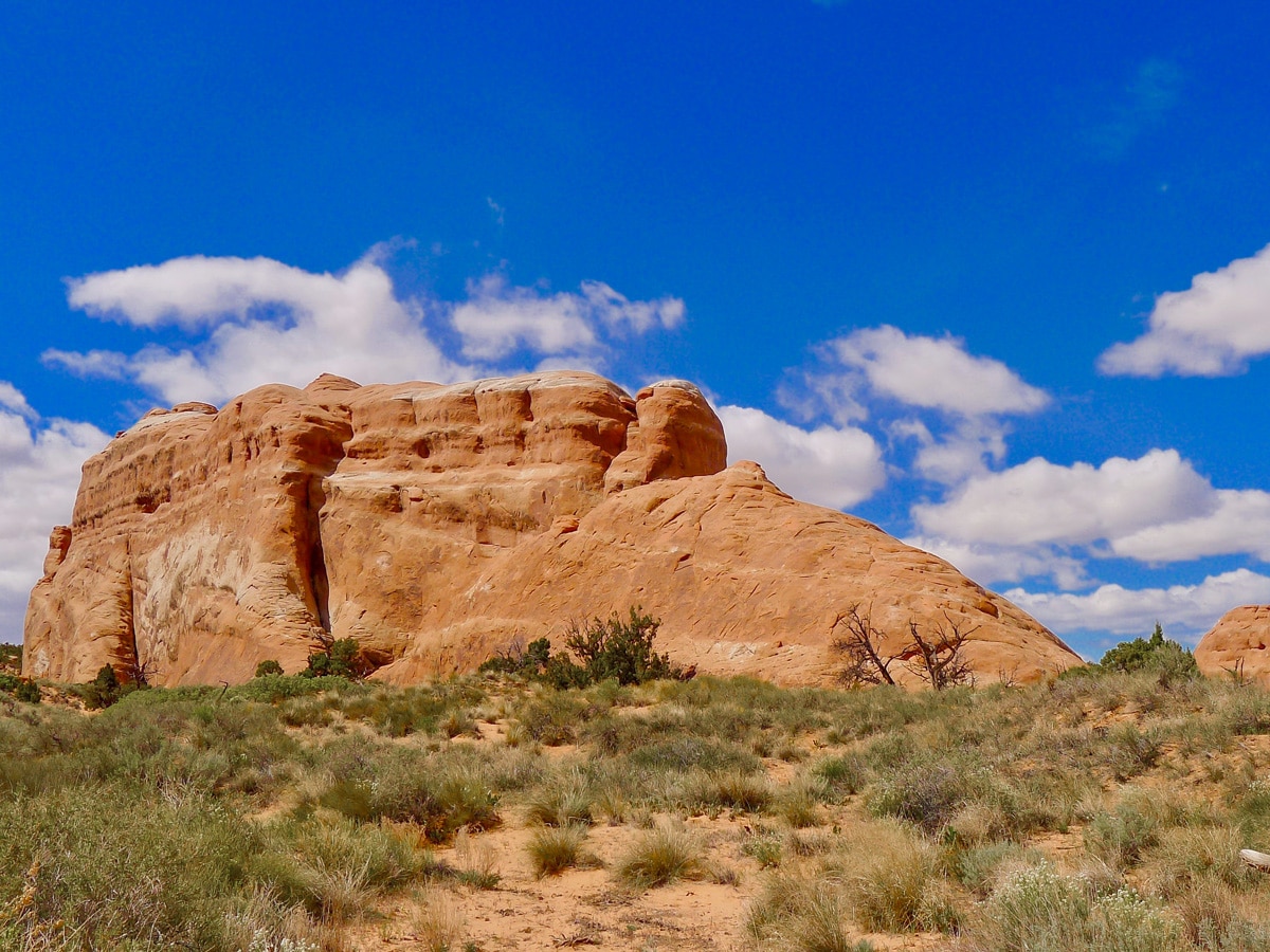 Rock castle on Devil's Garden hike in Arches National Park, Utah