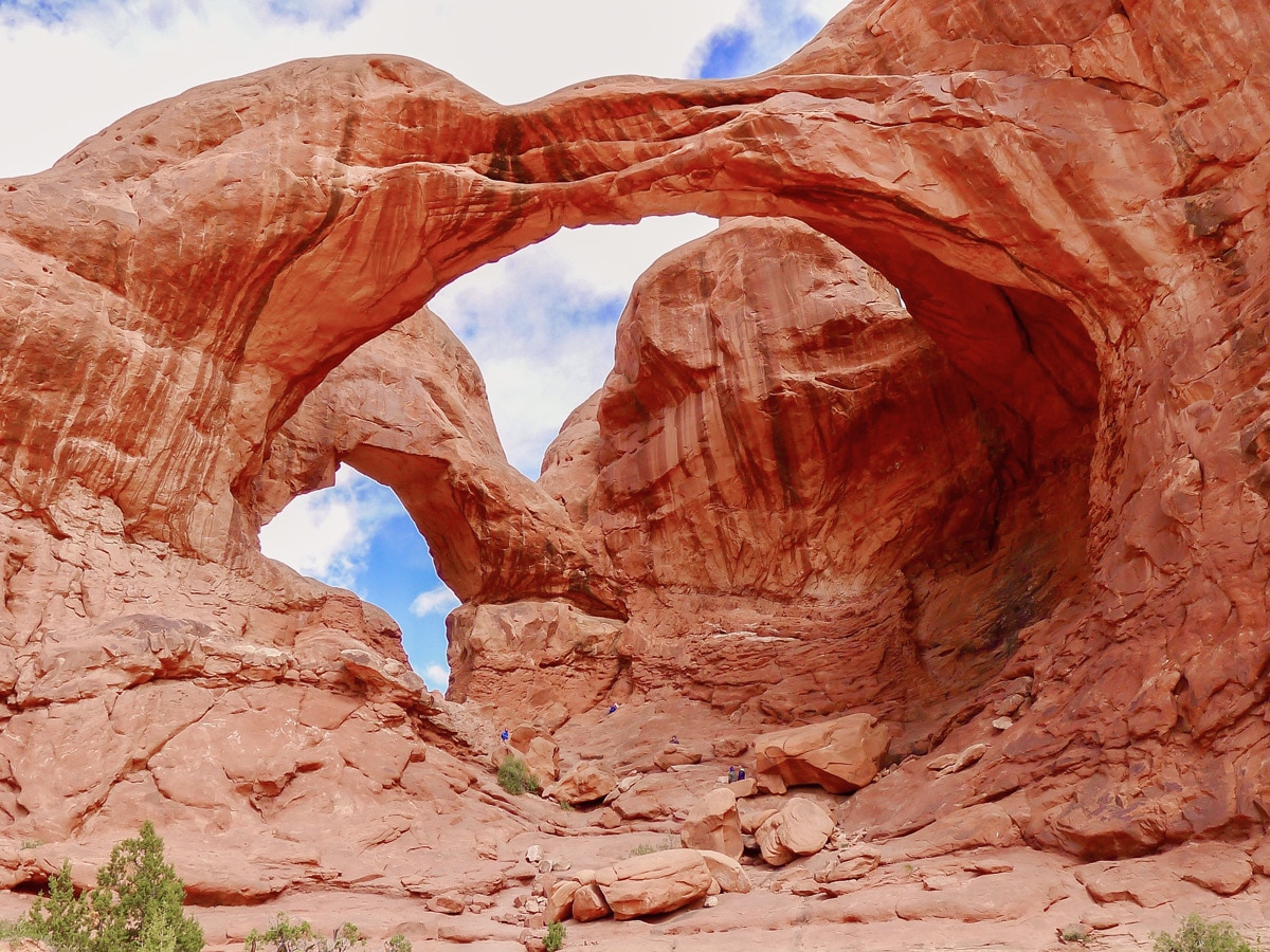 Beautiful arches on Delicate Arch hike in Arches National Park, Utah