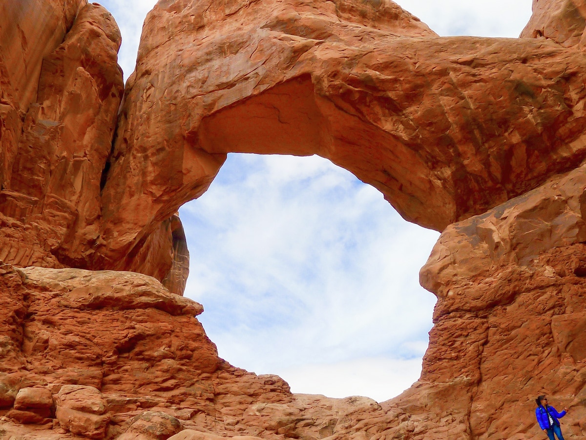 Beautiful arch on Delicate Arch hike in Arches National Park, Utah