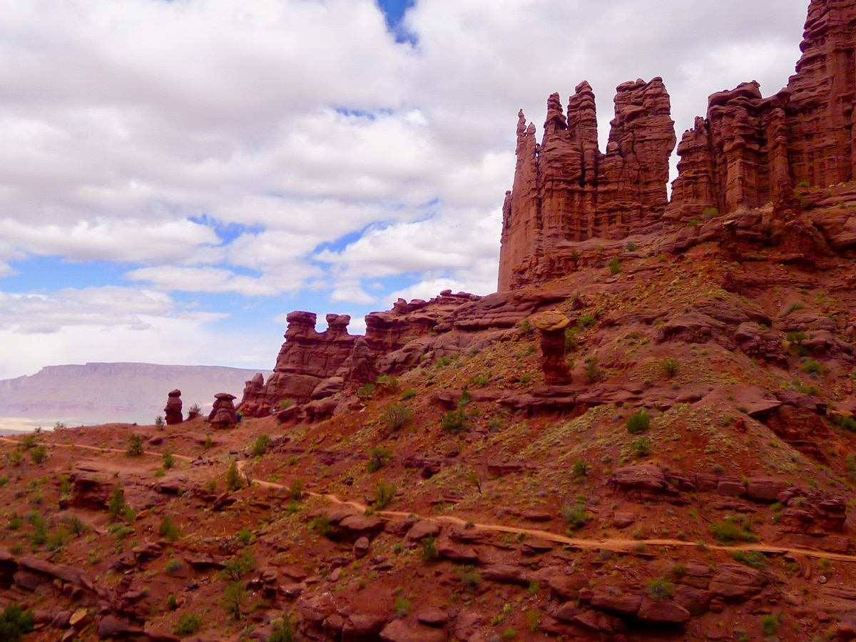 Trail view on Fisher Towers hike near Moab, Utah