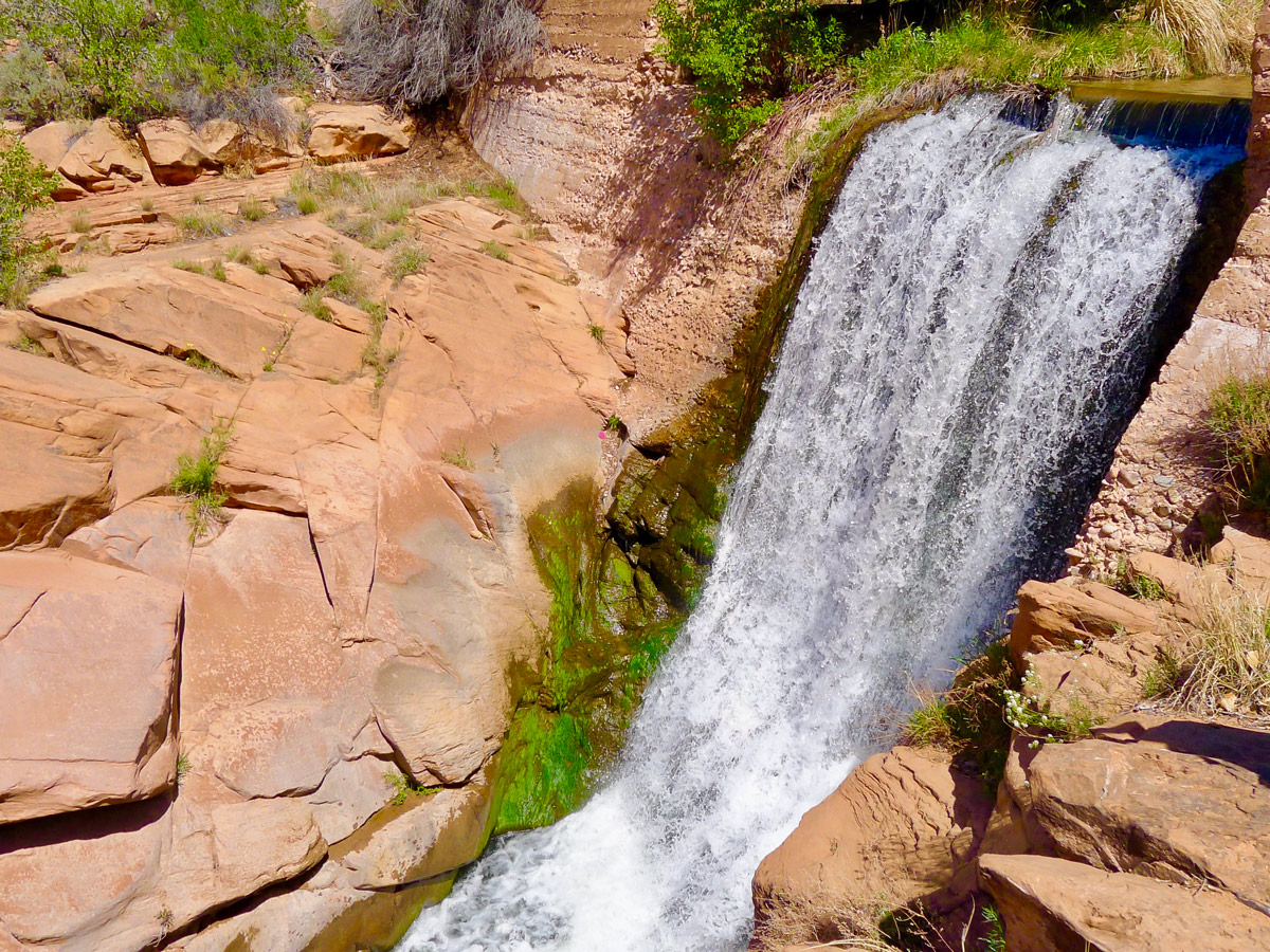 Waterfall on Mill Creek hike near Moab, Utah