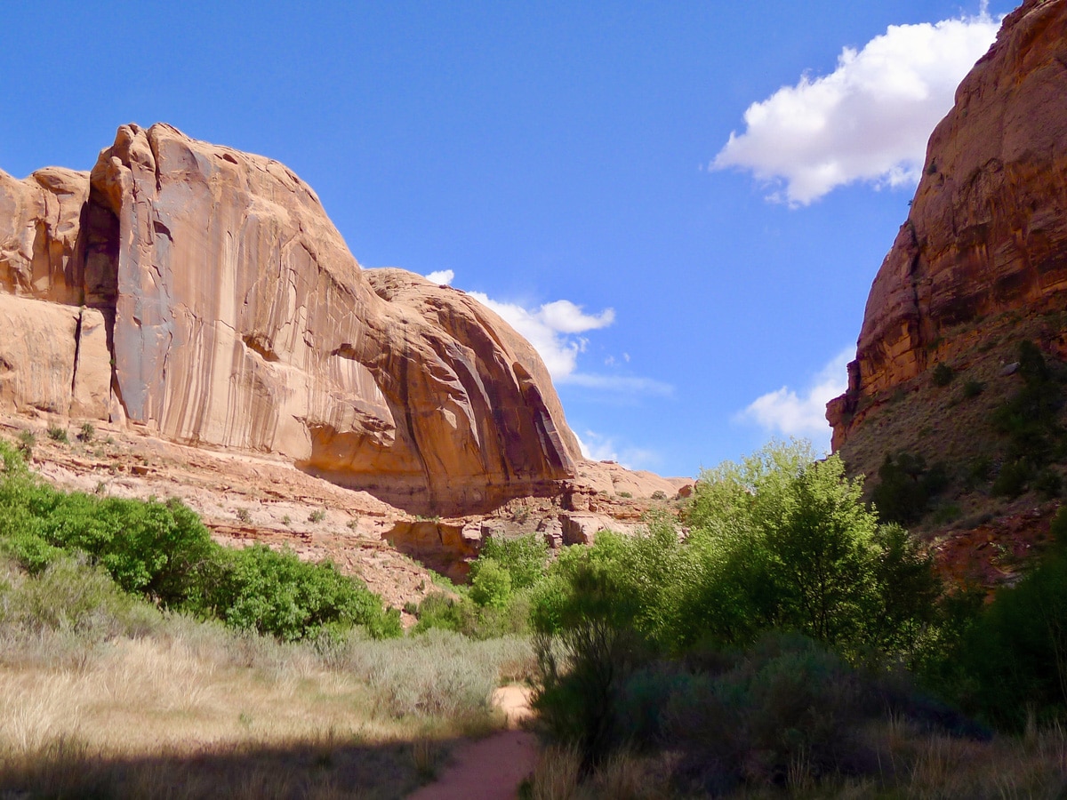 Cave along the trail on  Grandstaff Trail hike near Moab, Utah