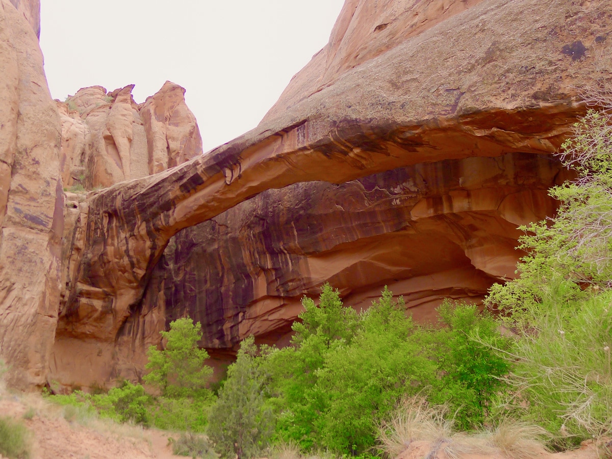 Morning Glory Bridge on Grandstaff Trail hike in Moab, Utah