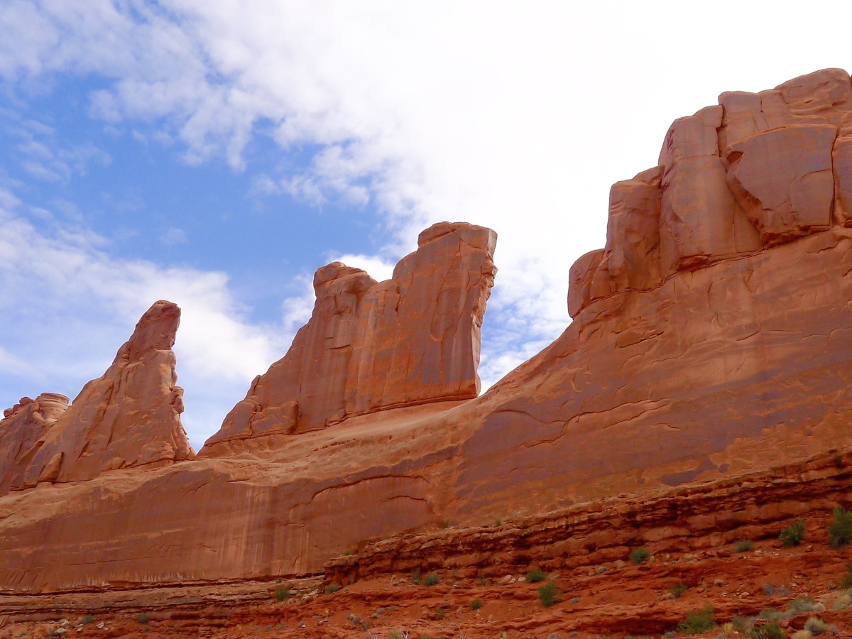 Great scenery on Park Avenue hike in Arches National Park, Utah