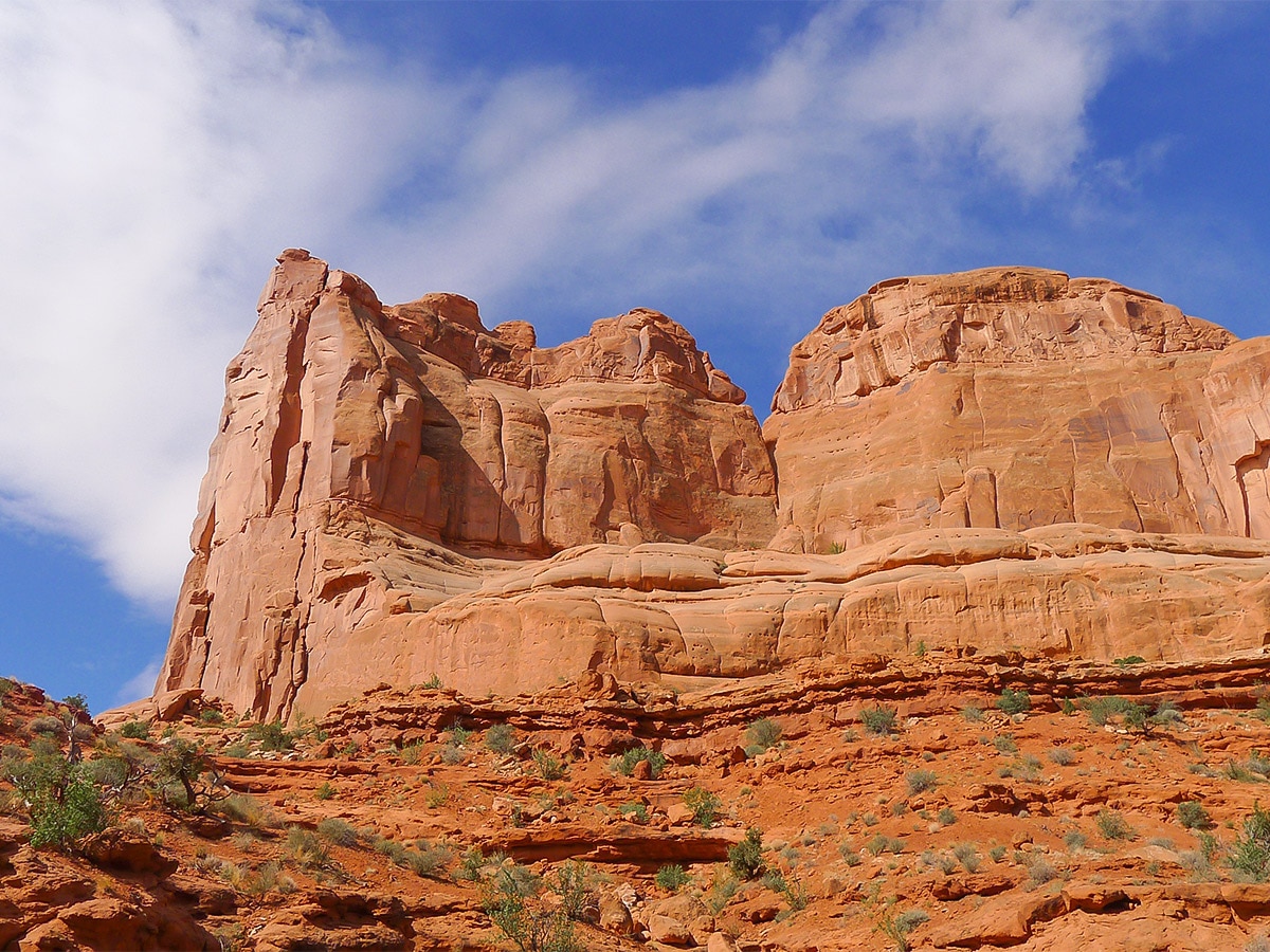 Park Avenue hike in Arches National Park is surrounded by beautiful rocks