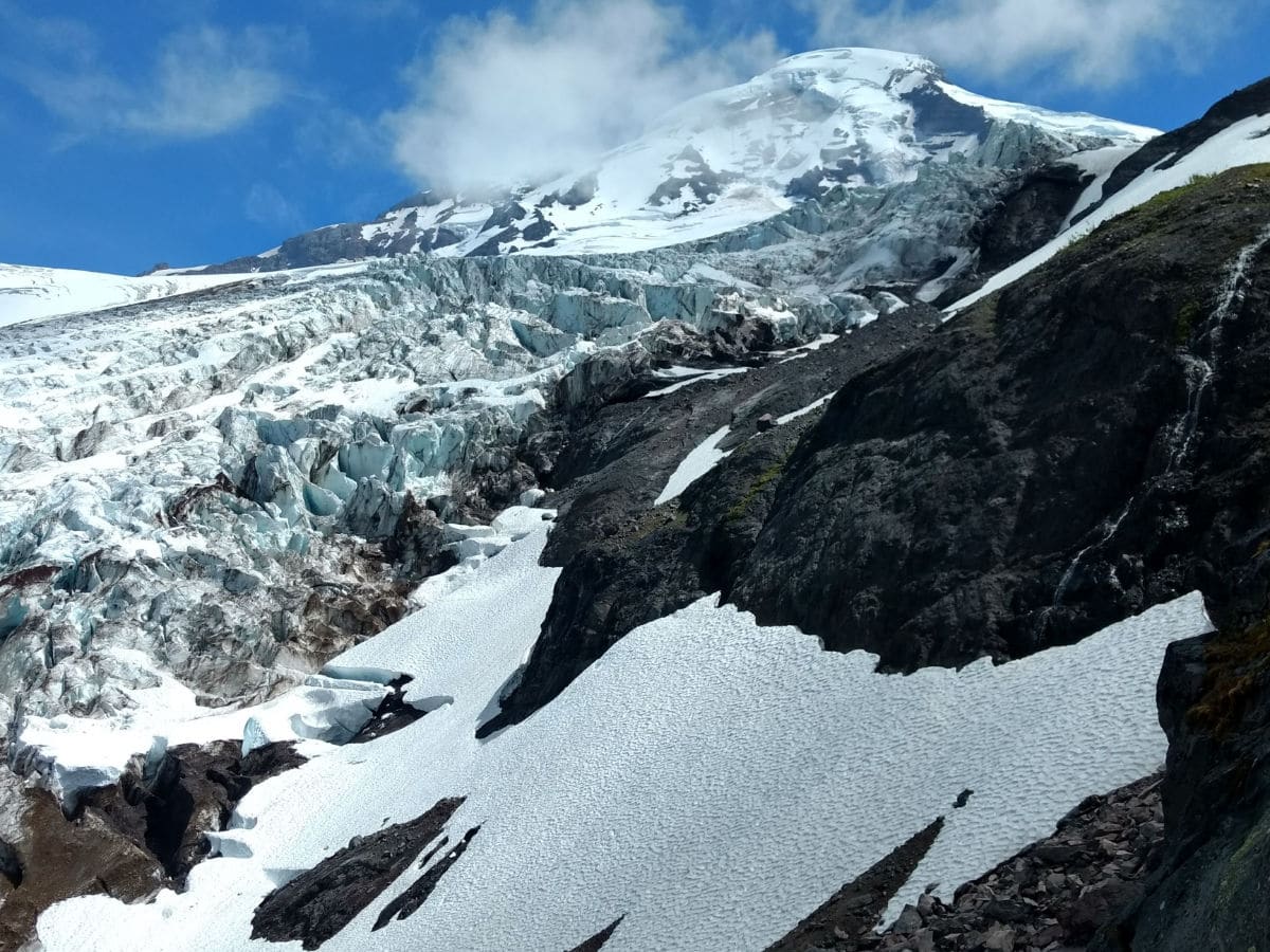 Mount Baker and Lower Coleman Icefall on the Heliotrope Ridge Hike in Mt Baker, Washington