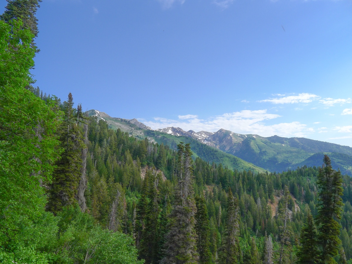 View of mountains on Box Elder Peak hike in Salt Lake City, Utah