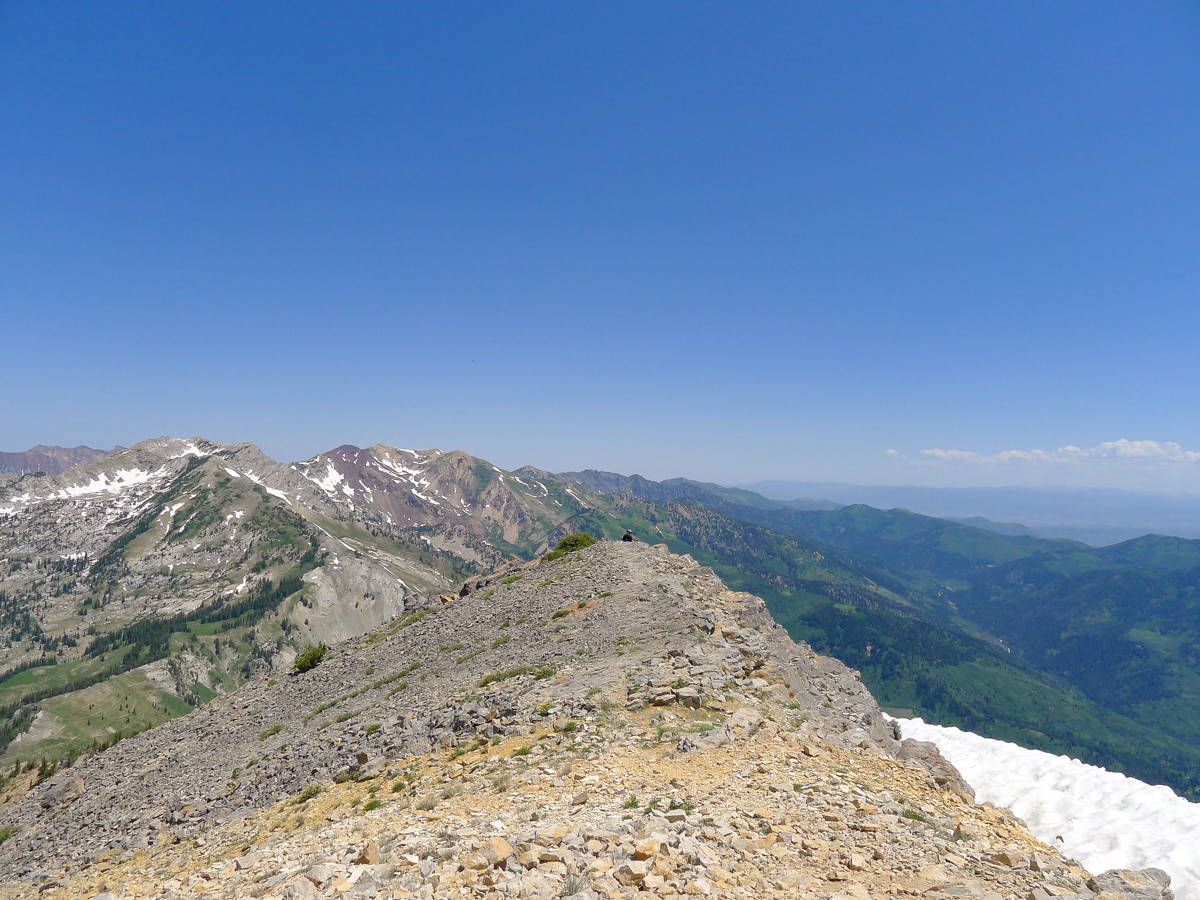 Box Elder Peak hike in Salt Lake City has beautiful summit ridge views