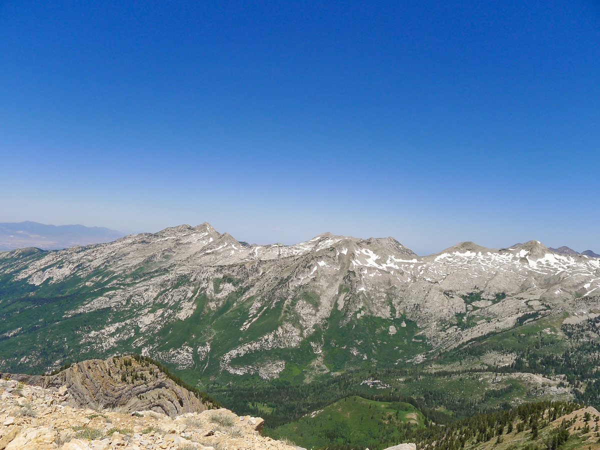 Views to the north on Box Elder Peak hike in Salt Lake City
