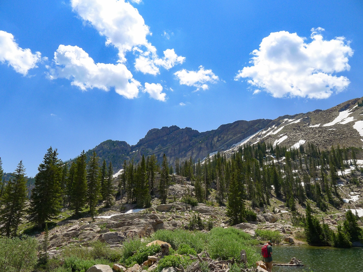 Great views of Sugarloaf on Cecret Lake hike near Salt Lake City