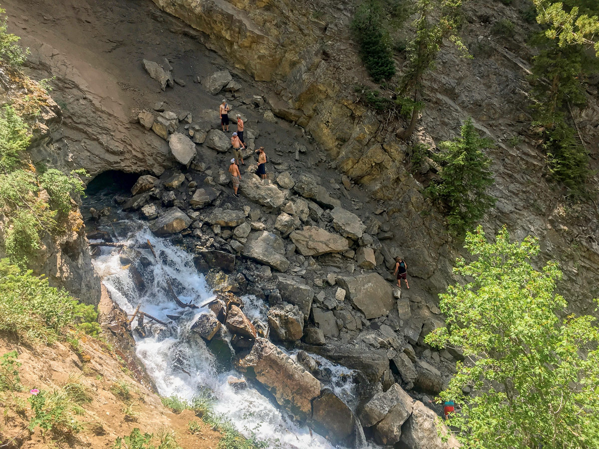 Hikers on Donut Falls hike from Salt Lake City