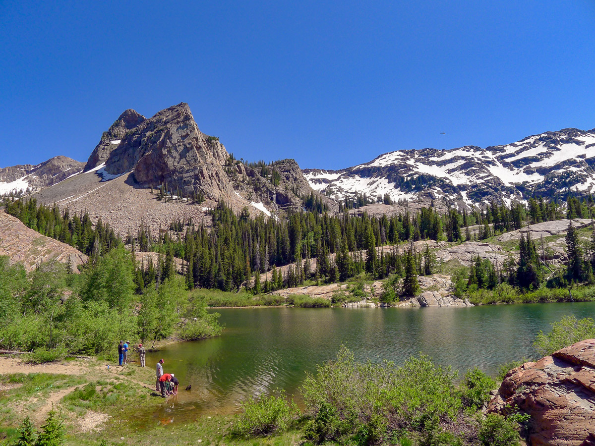 Great lake view on Lake Blanche hike near Salt Lake City