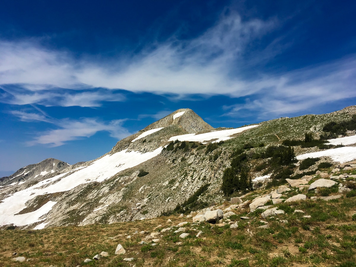 Red Pine Lake & Pfeifferhorn Ridge hike near Salt Lake City is surrounded by beautiful peaks