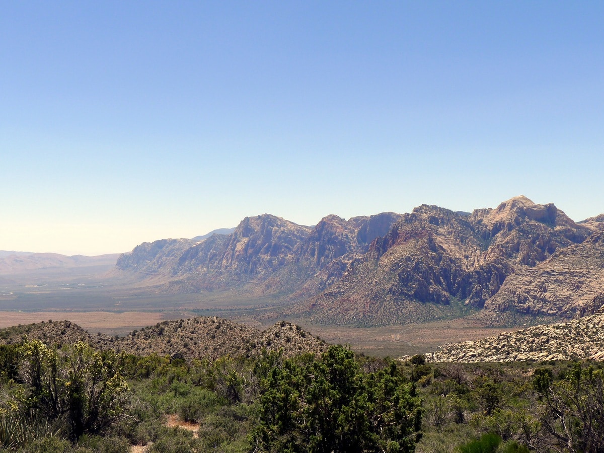 Stunning view of the mountains from the White Rock Trail Hike in Red Rock Canyon near Las Vegas