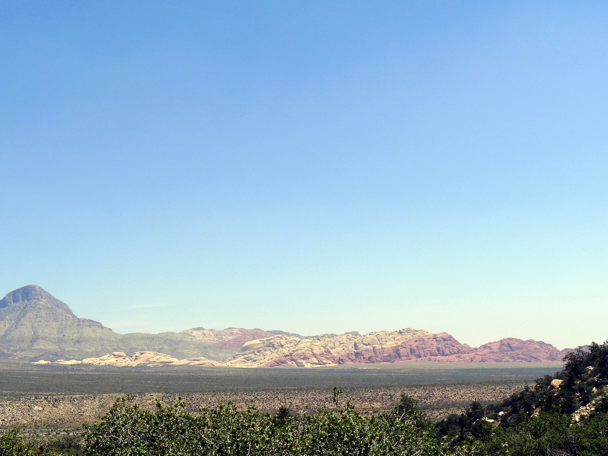 Looking across the plain towards Calico Hills from the Icebox Canyon Hike near Las Vegas