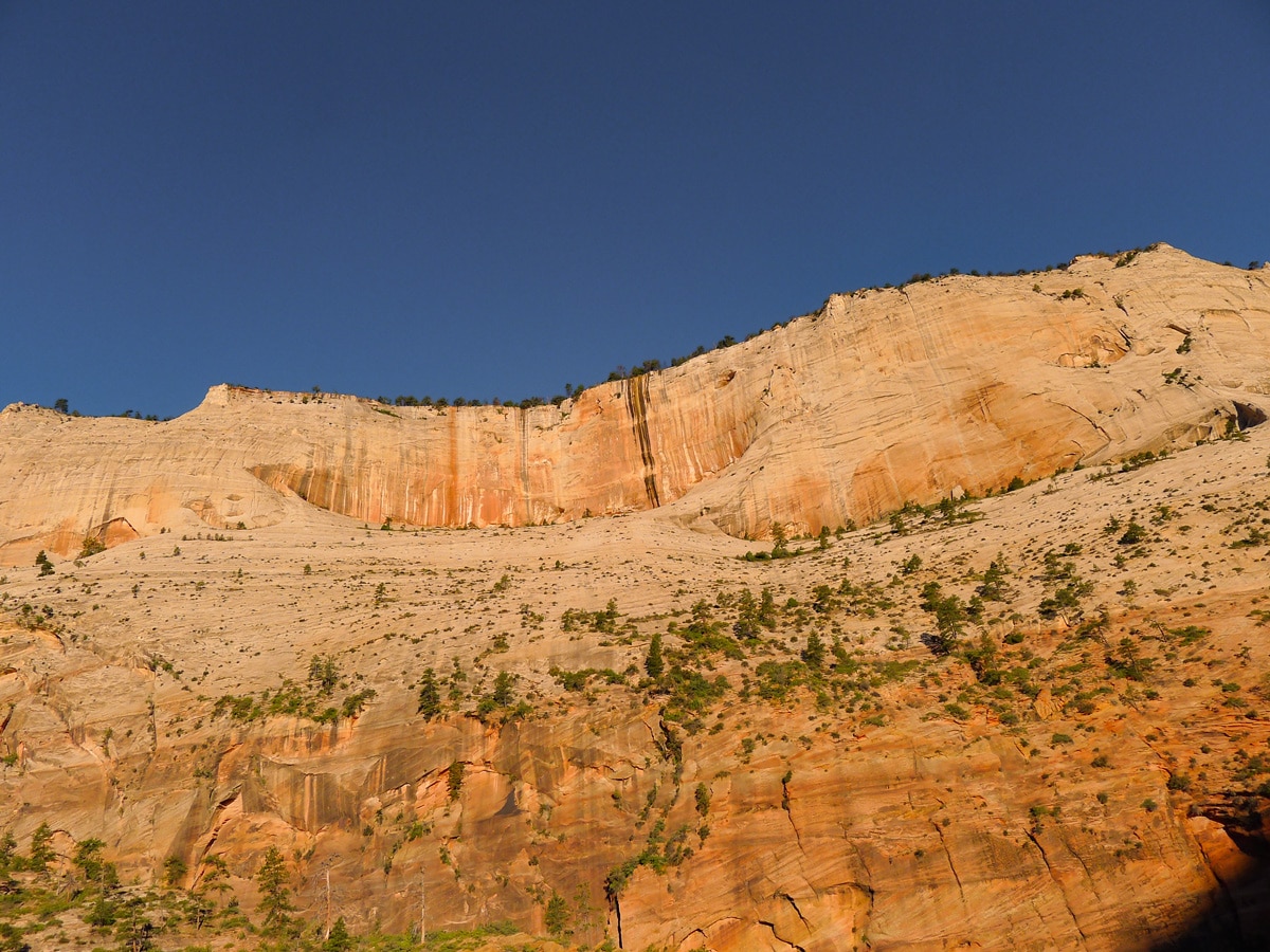 Canyon walls along Angel's Landing hike in Zion National Park, Utah