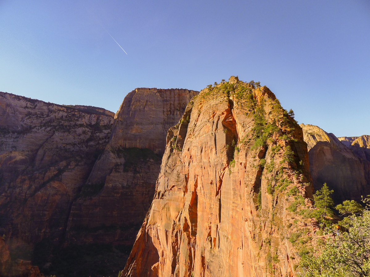 View from Scouts Landing on Angel's Landing hike in Zion National Park, Utah