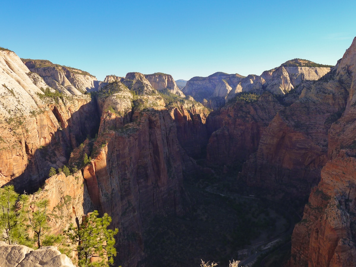 Views of the canyon from Angel's Landing hike in Zion National Park, Utah