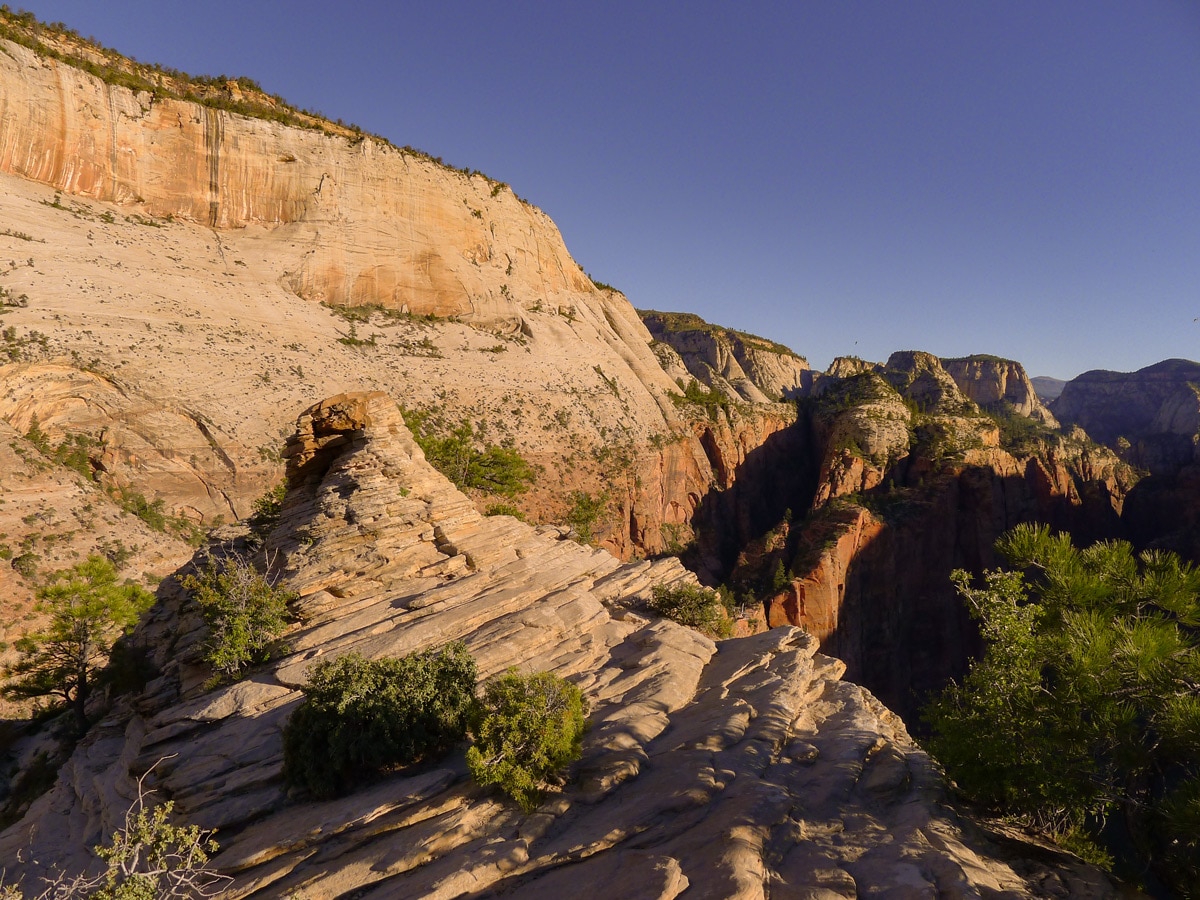 View from the top of Angel's Landing hike in Zion National Park, Utah