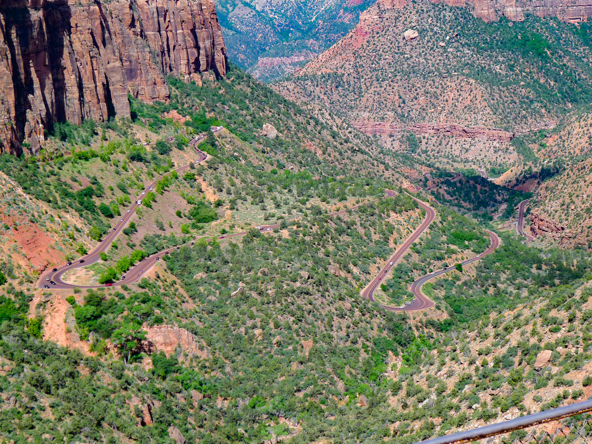 Switchbacking on Canyon Overlook hike in Zion National Park, Utah