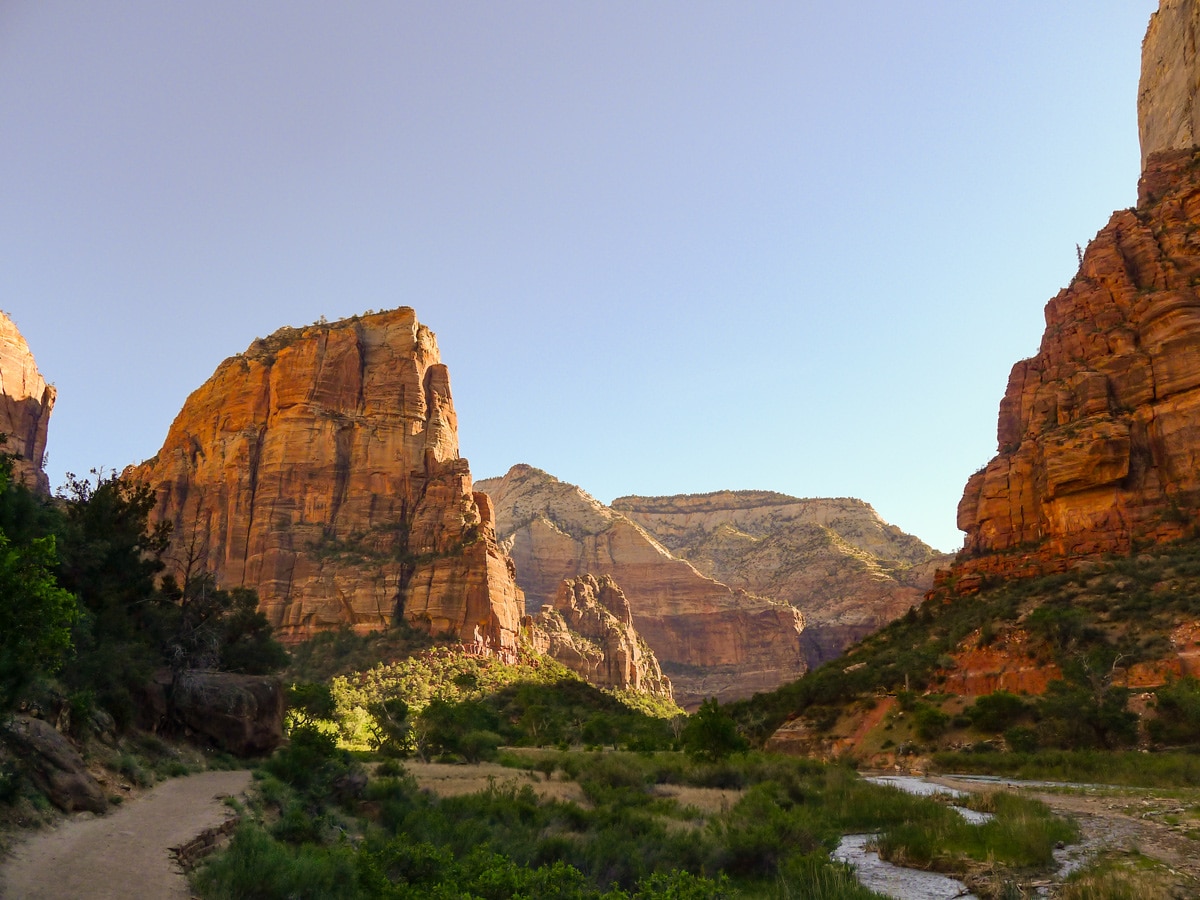 Early morning views on Emerald Pools hike in Zion National Park