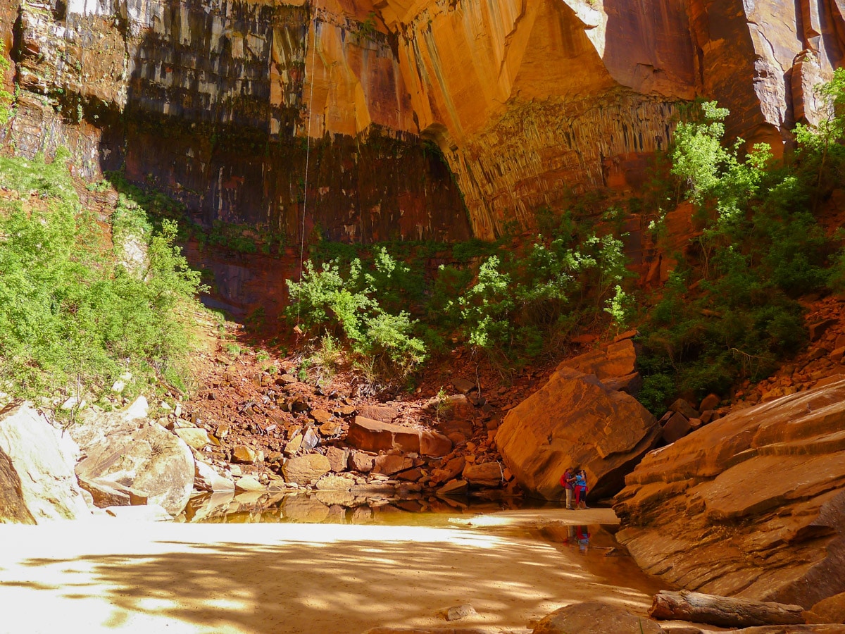 Secluded Upper Pool on Emerald Pools hike in Zion National Park