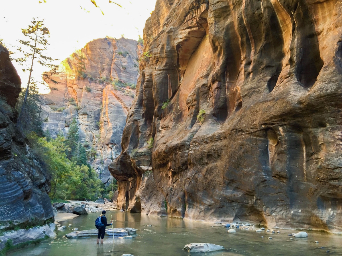 Beginning of the Narrows hike in Zion National Park, Utah