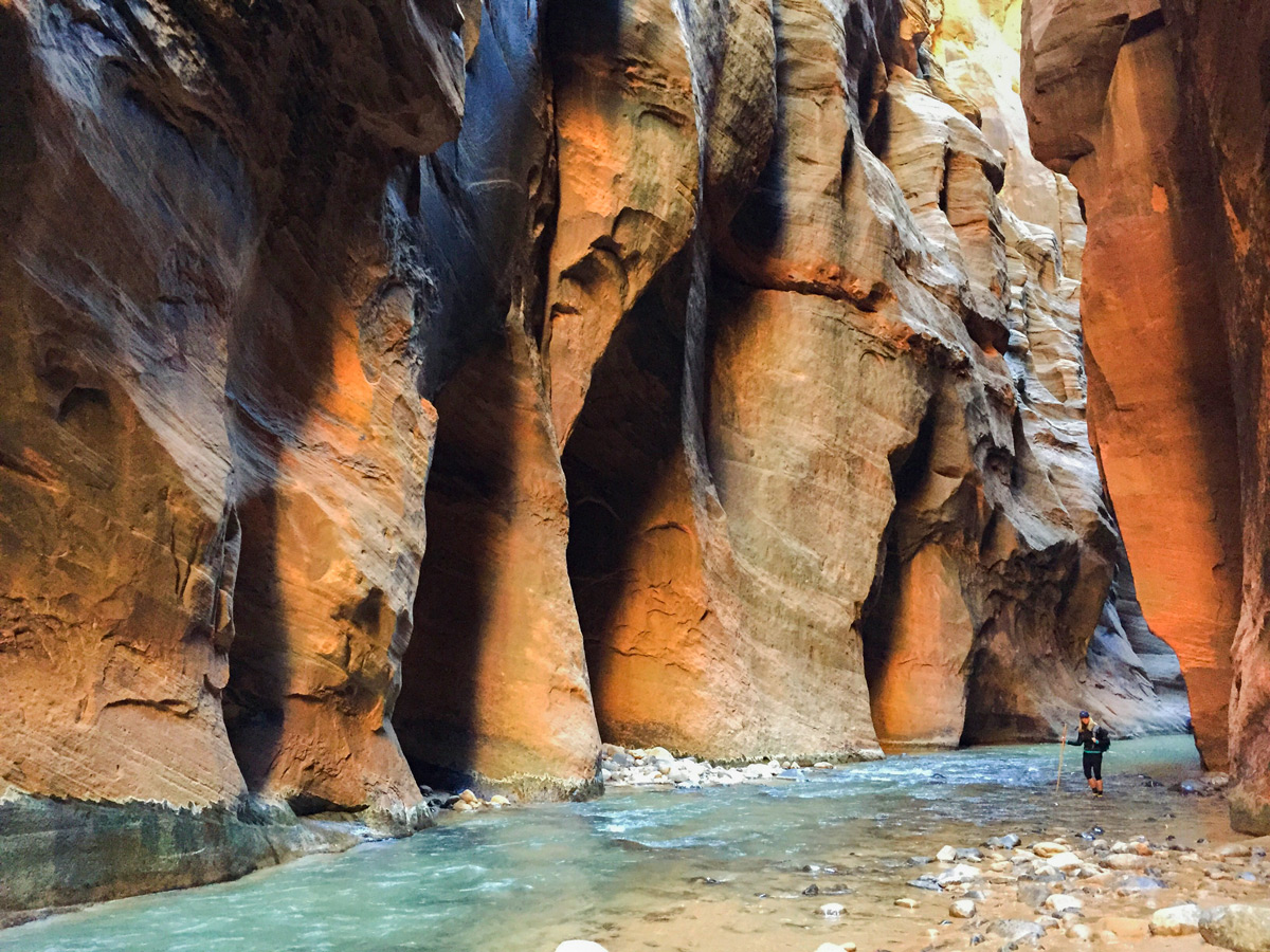 Amazing views on the Narrows hike in Zion National Park, Utah