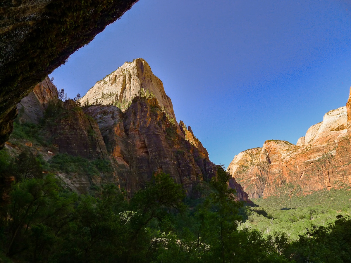 Weeping Wall trail in Zion National Park has beautiful valley views