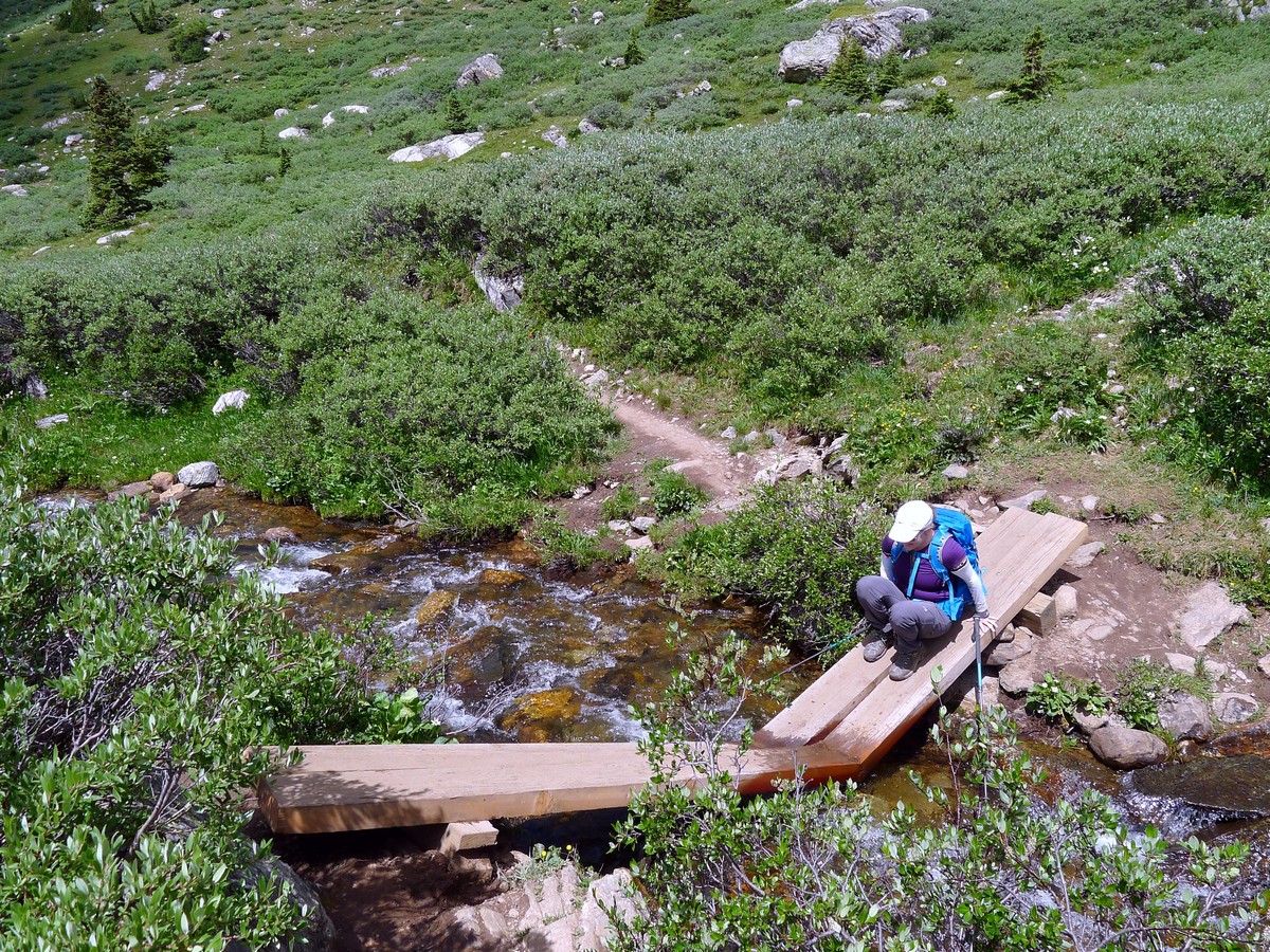 Torn down bridge on the Lost Man Trail Hike near Aspen, Colorado